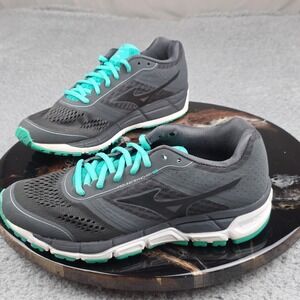Mizuno Synchro MX‎ Running Shoes Womens Size 7.5 Gray Turquoise Sneakers
